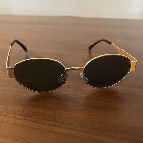 Set of 2 Oval Gold Frame Sunglasses - Picture 5 of 8